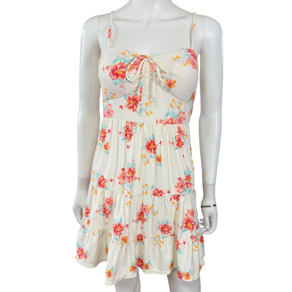 Floral Babydoll Smocked Tiered Mini Dress‎ Coquette Cottagecore Fairy Romantic 5